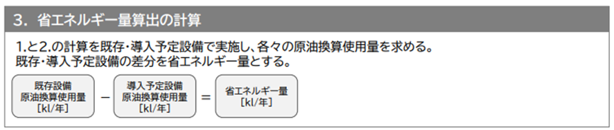 省エネ補助金　省エネルギー量算出の計算